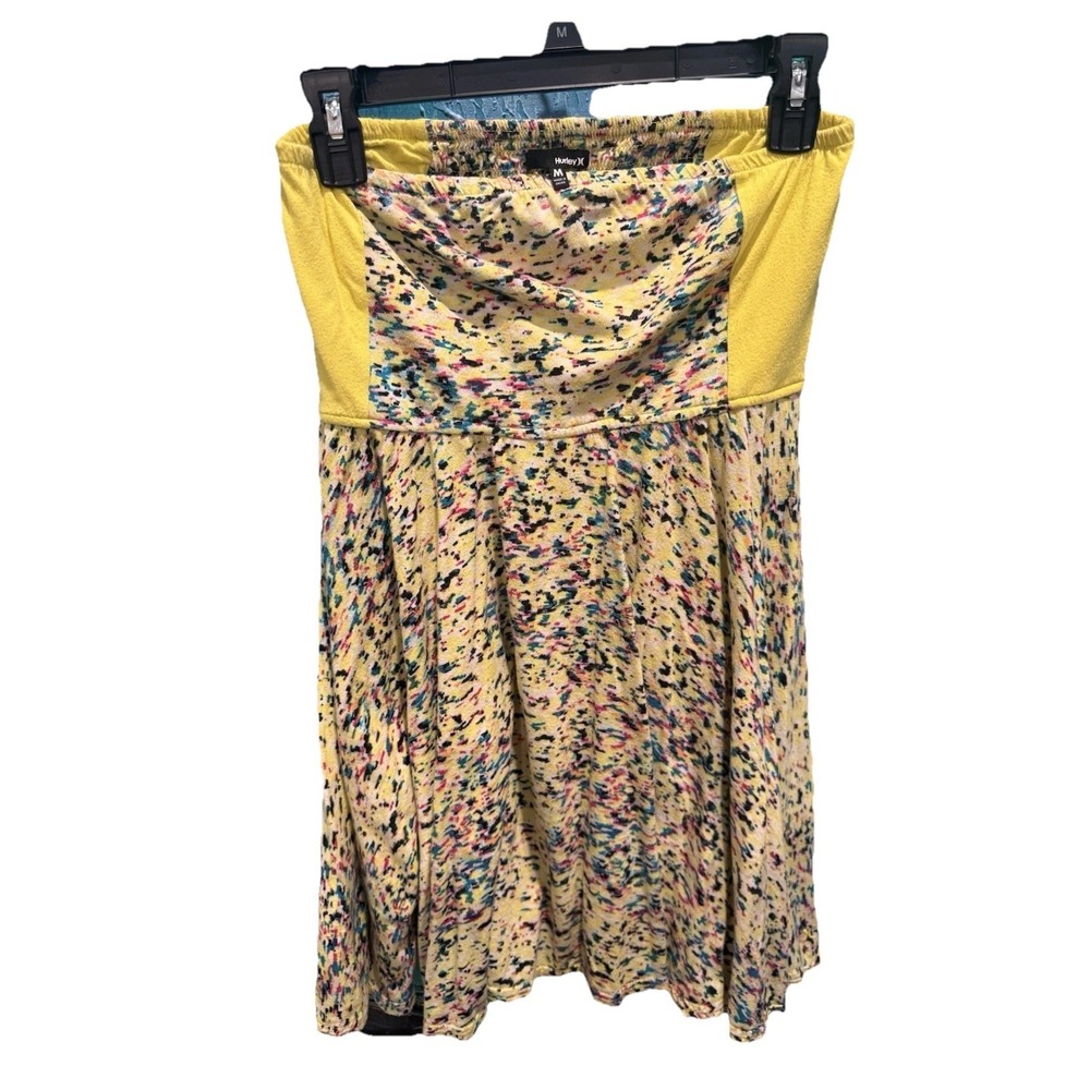 Hurley Strapless Yellow Print Sundress – Size Medium